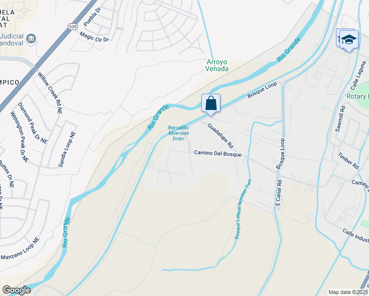 map of restaurants, bars, coffee shops, grocery stores, and more near 71 Grullas En El Bosque in Bernalillo