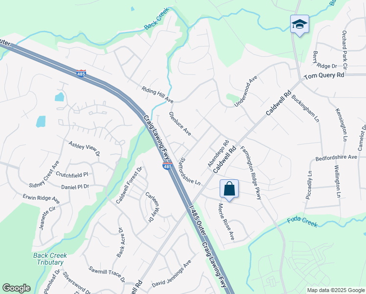 map of restaurants, bars, coffee shops, grocery stores, and more near 3524 Draycott Avenue in Charlotte