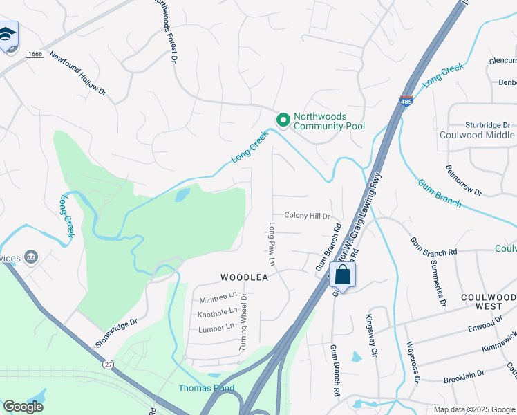 map of restaurants, bars, coffee shops, grocery stores, and more near 2024 Stoneyridge Drive in Charlotte