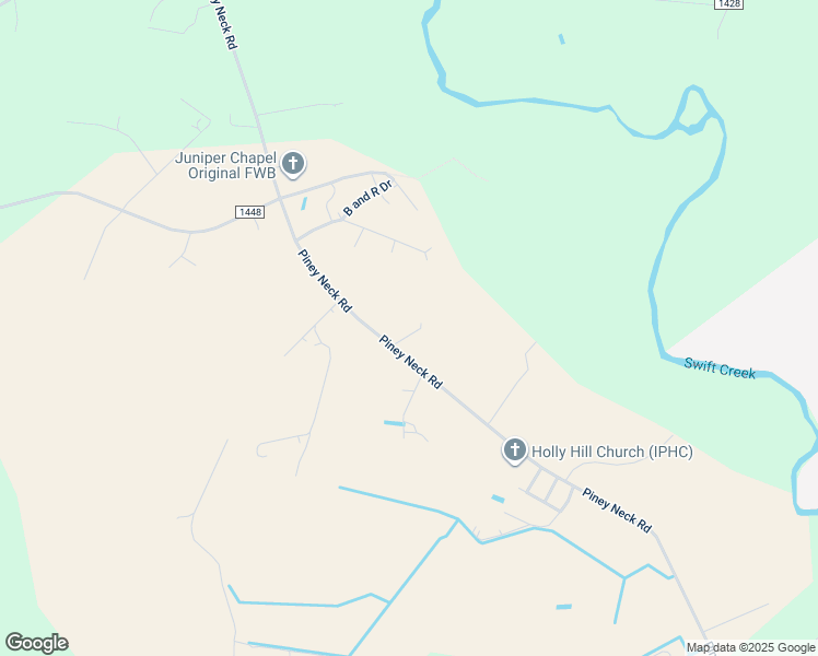 map of restaurants, bars, coffee shops, grocery stores, and more near 875 Piney Neck Road in Vanceboro