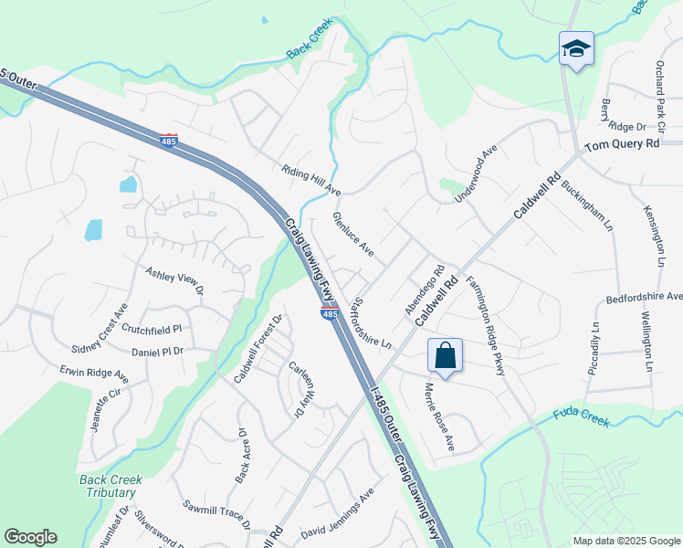 map of restaurants, bars, coffee shops, grocery stores, and more near 3524 Draycott Avenue in Charlotte