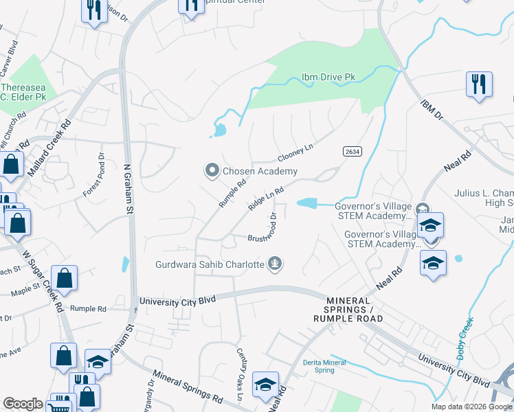 map of restaurants, bars, coffee shops, grocery stores, and more near in Charlotte