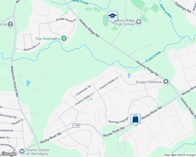 map of restaurants, bars, coffee shops, grocery stores, and more near 3840 Grovesner Street in Harrisburg