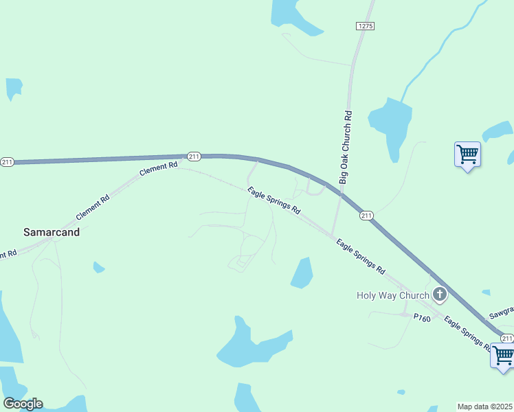 map of restaurants, bars, coffee shops, grocery stores, and more near Sand Pit Park Drive in Moore County