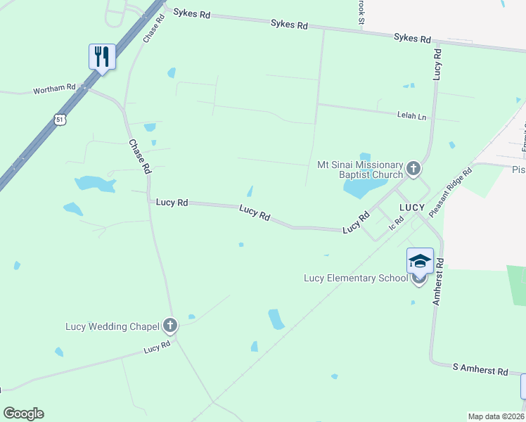 map of restaurants, bars, coffee shops, grocery stores, and more near 3828 Lucy Road in Millington
