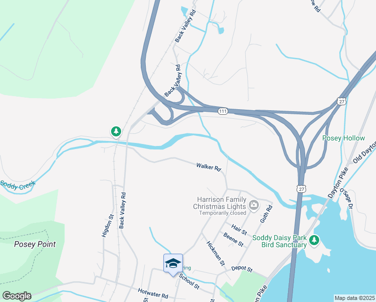 map of restaurants, bars, coffee shops, grocery stores, and more near 11769 Walker Road in Soddy-Daisy