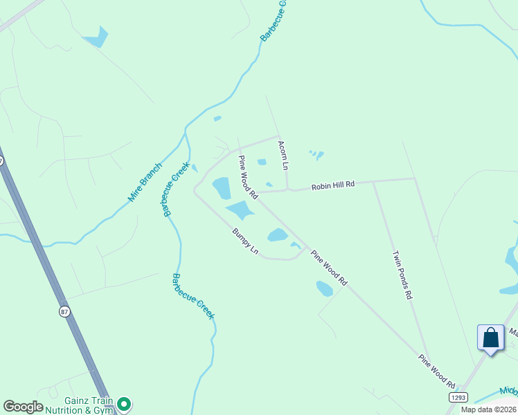 map of restaurants, bars, coffee shops, grocery stores, and more near 1115 Nc Drive in Sanford