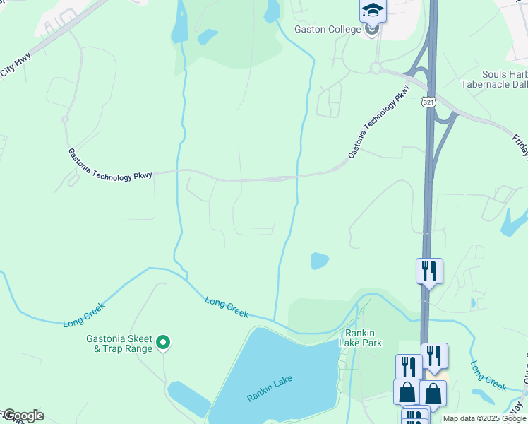 map of restaurants, bars, coffee shops, grocery stores, and more near 903 Gastonia Technology Parkway in Dallas