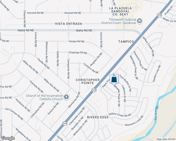 map of restaurants, bars, coffee shops, grocery stores, and more near 7000 Tampico Road Northeast in Rio Rancho