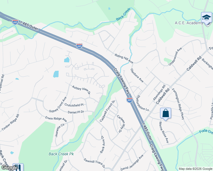 map of restaurants, bars, coffee shops, grocery stores, and more near 10539 Prairie Ridge Lane in Charlotte