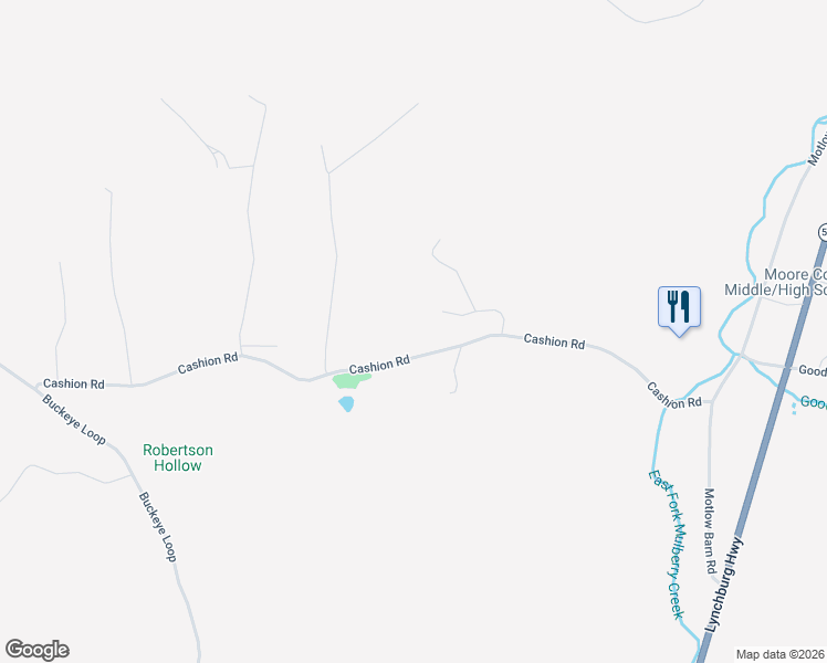 map of restaurants, bars, coffee shops, grocery stores, and more near 825 Cashion Road in Lynchburg