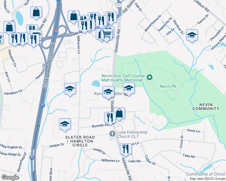 map of restaurants, bars, coffee shops, grocery stores, and more near 600 Statesville Road in Charlotte