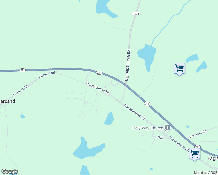 map of restaurants, bars, coffee shops, grocery stores, and more near 1174 Eagle Springs Road in Eagle Springs