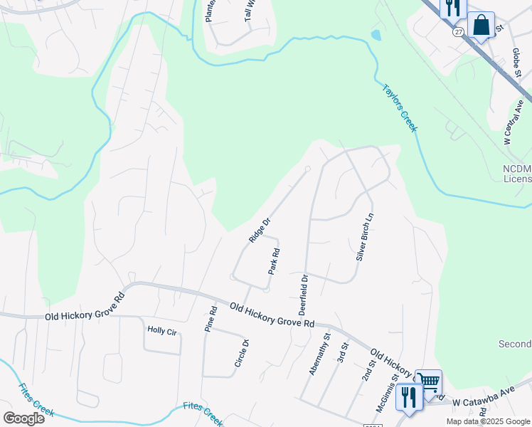 map of restaurants, bars, coffee shops, grocery stores, and more near 319 Ridge Drive in Mount Holly