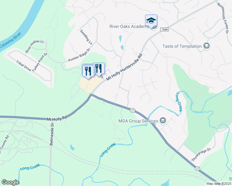 map of restaurants, bars, coffee shops, grocery stores, and more near 200 Pawley Dr in Charlotte