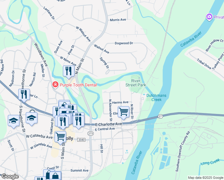 map of restaurants, bars, coffee shops, grocery stores, and more near 505 Dutch Avenue in Mount Holly