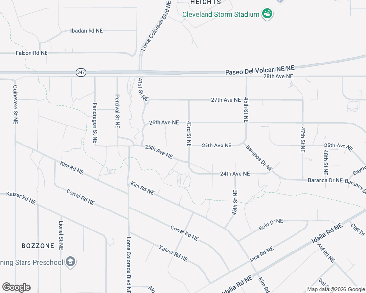 map of restaurants, bars, coffee shops, grocery stores, and more near 25th Avenue Northeast in Rio Rancho