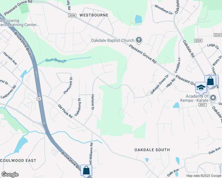 map of restaurants, bars, coffee shops, grocery stores, and more near 6921 Wandering Creek Drive in Charlotte