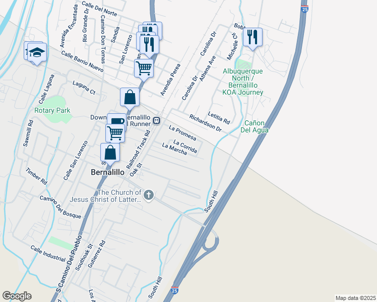 map of restaurants, bars, coffee shops, grocery stores, and more near 409 La Marcha in Bernalillo