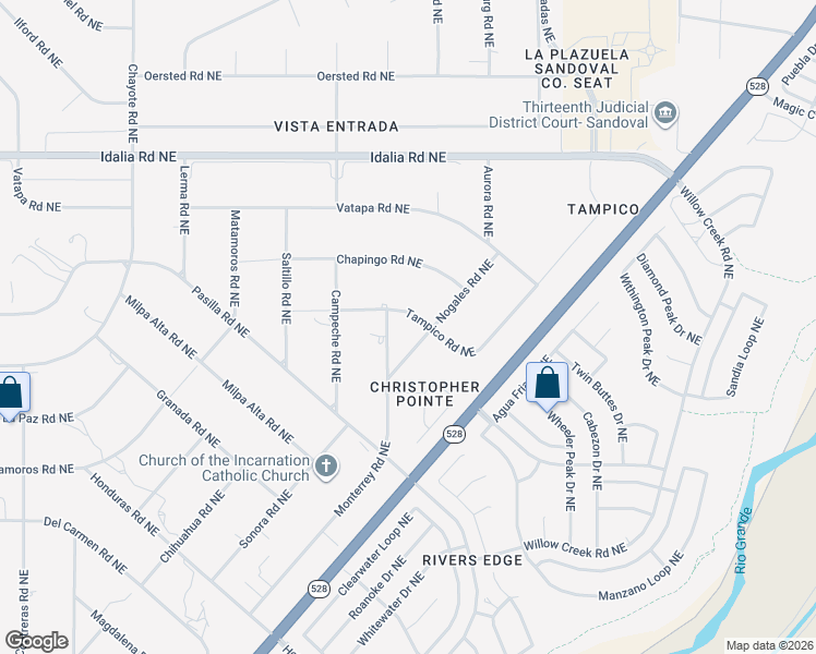 map of restaurants, bars, coffee shops, grocery stores, and more near 7000 Tampico Road Northeast in Rio Rancho