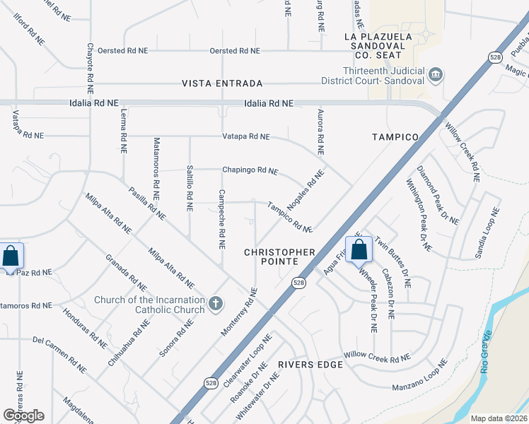 map of restaurants, bars, coffee shops, grocery stores, and more near 7000 Tampico Road Northeast in Rio Rancho