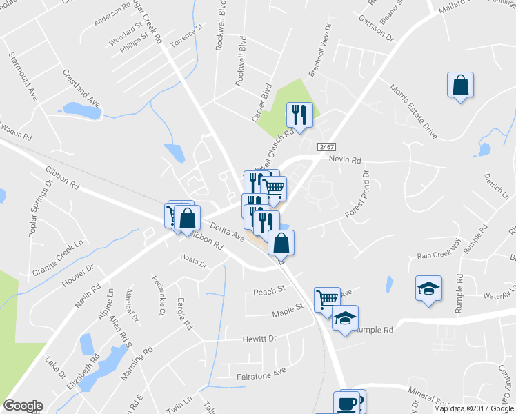 map of restaurants, bars, coffee shops, grocery stores, and more near 2824 W Sugar Creek Rd in Charlotte