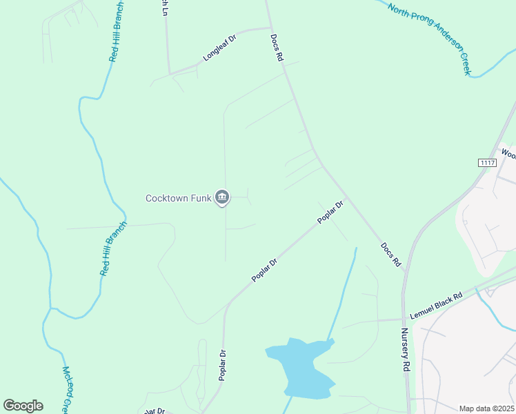 map of restaurants, bars, coffee shops, grocery stores, and more near 27 Belmont Court in Lillington