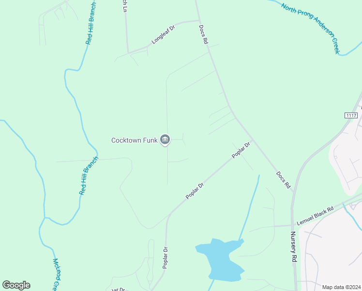 map of restaurants, bars, coffee shops, grocery stores, and more near 12 Belmont Court in Lillington