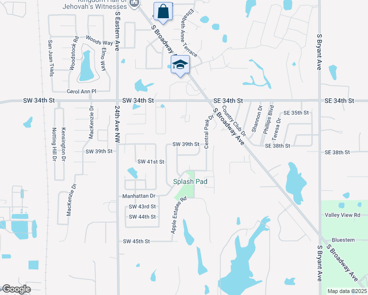 map of restaurants, bars, coffee shops, grocery stores, and more near 324 Southwest 39th Street in Moore