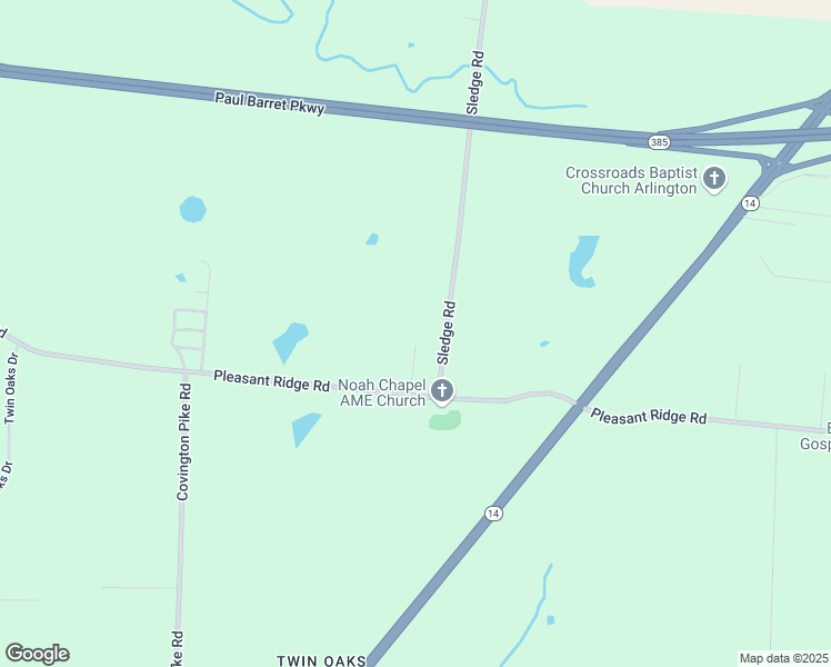 map of restaurants, bars, coffee shops, grocery stores, and more near 6427 Sledge Road in Millington