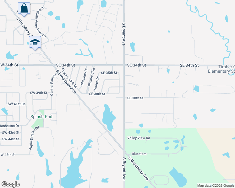 map of restaurants, bars, coffee shops, grocery stores, and more near 2712 SE 38th St in Moore