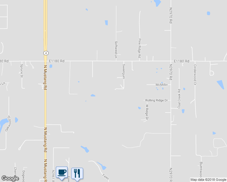 map of restaurants, bars, coffee shops, grocery stores, and more near 719 Sweetgum in Tuttle