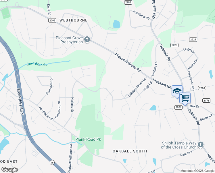 map of restaurants, bars, coffee shops, grocery stores, and more near 6722 Wandering Creek Drive in Charlotte