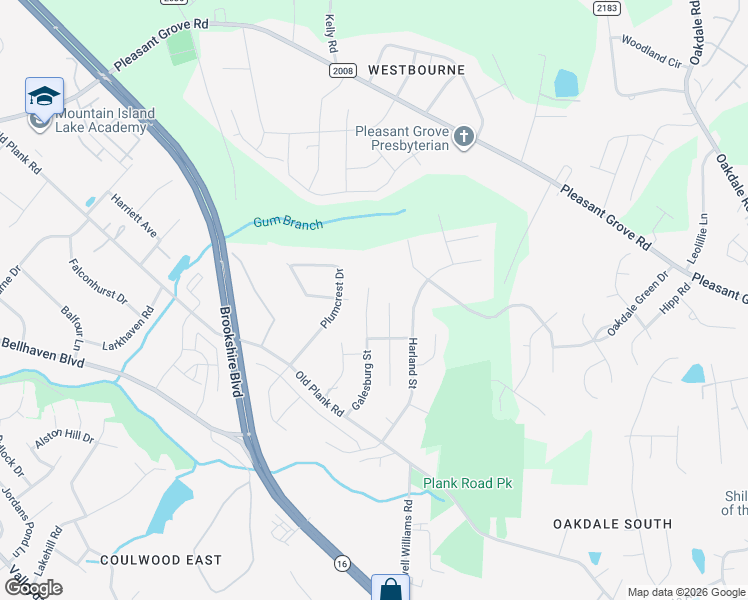 map of restaurants, bars, coffee shops, grocery stores, and more near 1634 Galesburg Street in Charlotte