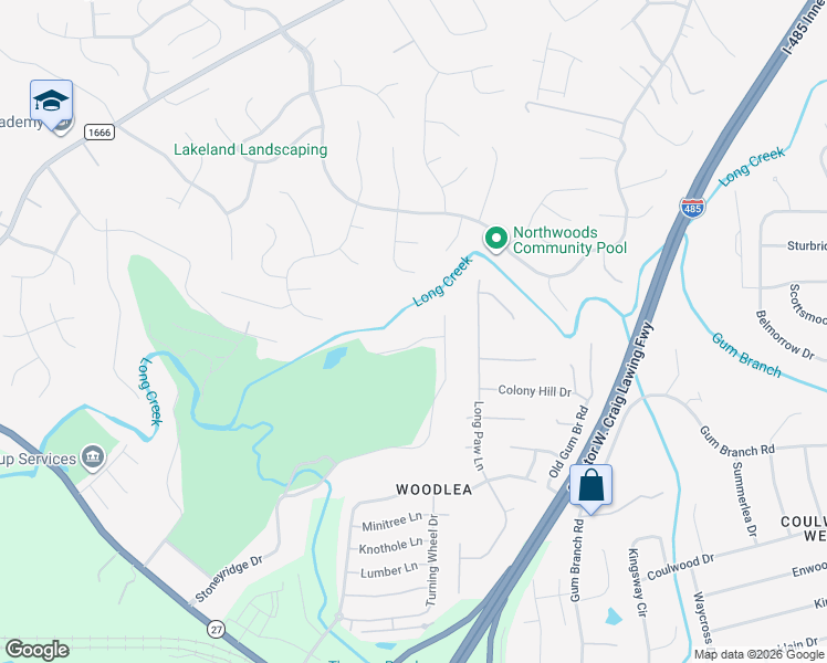 map of restaurants, bars, coffee shops, grocery stores, and more near 9424 Hickory Creek Road in Charlotte