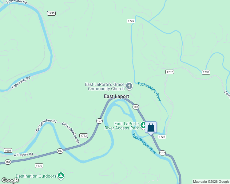 map of restaurants, bars, coffee shops, grocery stores, and more near 8 East Laporte Acres in Cullowhee
