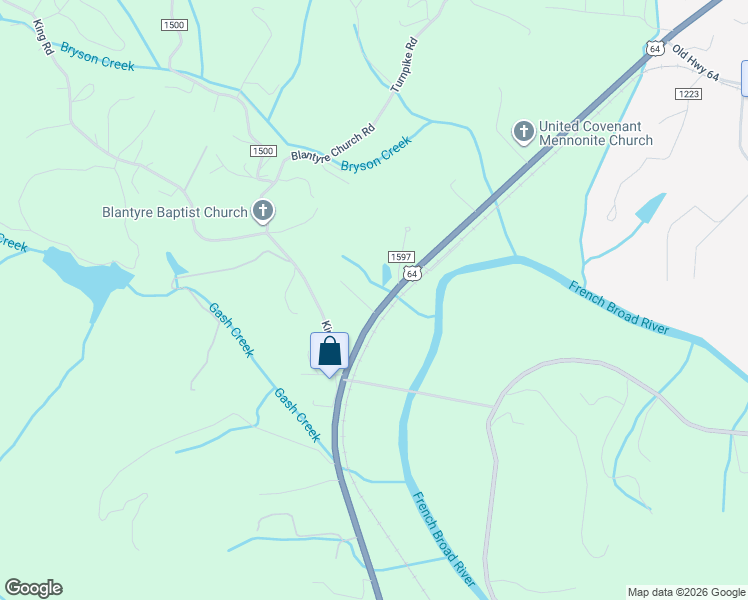 map of restaurants, bars, coffee shops, grocery stores, and more near New Hendersonville Hwy in Pisgah Forest