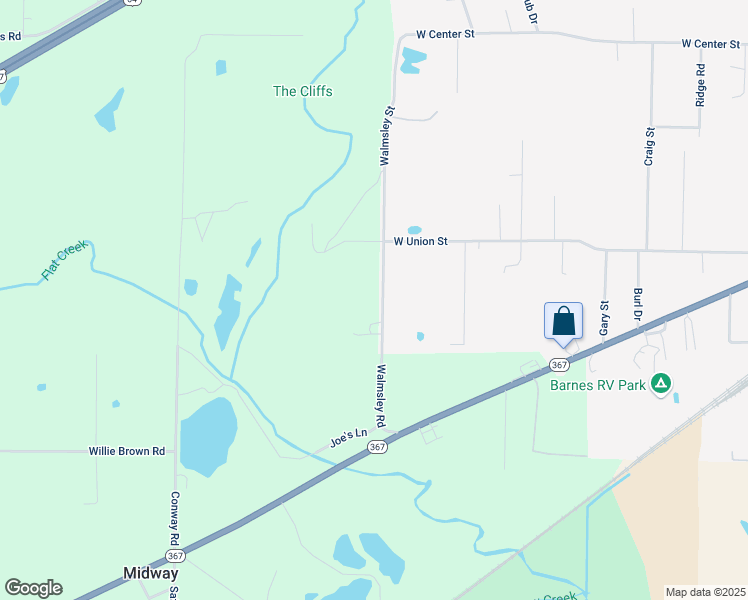 map of restaurants, bars, coffee shops, grocery stores, and more near 1102 Walmsley Road in Bald Knob
