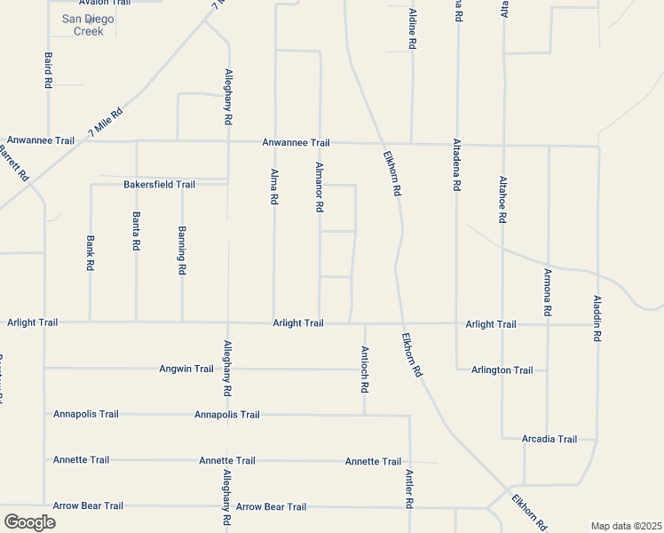 map of restaurants, bars, coffee shops, grocery stores, and more near Almanor Road in San Luis Obispo County