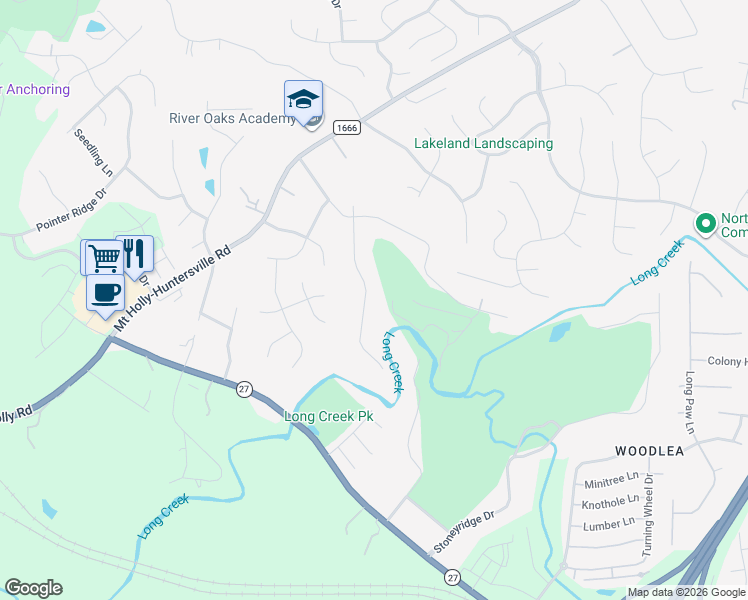 map of restaurants, bars, coffee shops, grocery stores, and more near 736 Pine Forest Road in Charlotte