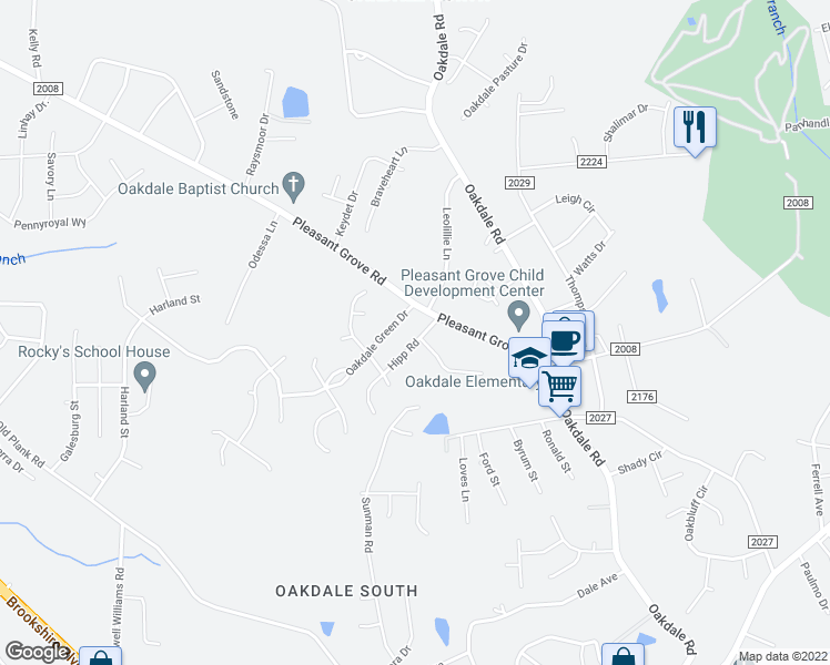 map of restaurants, bars, coffee shops, grocery stores, and more near 1143 Hipp Road in Charlotte