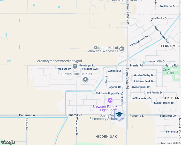 map of restaurants, bars, coffee shops, grocery stores, and more near 11810 Goodhue Street in Bakersfield