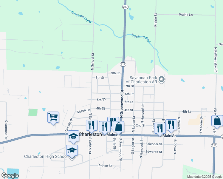 map of restaurants, bars, coffee shops, grocery stores, and more near 520 Church Street in Charleston
