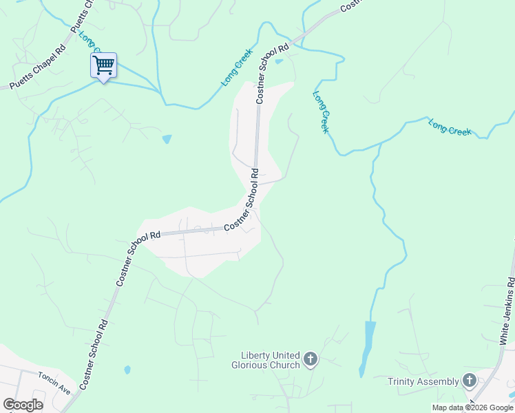 map of restaurants, bars, coffee shops, grocery stores, and more near 760 Costner School Road in Bessemer City