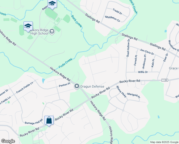 map of restaurants, bars, coffee shops, grocery stores, and more near 8408 Live Oak Road in Harrisburg