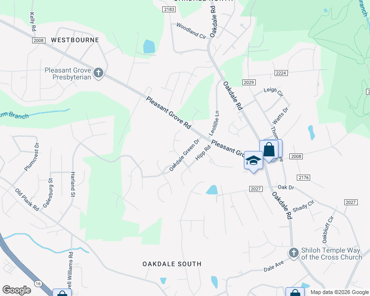 map of restaurants, bars, coffee shops, grocery stores, and more near 1730 Oakdale Green Drive in Charlotte
