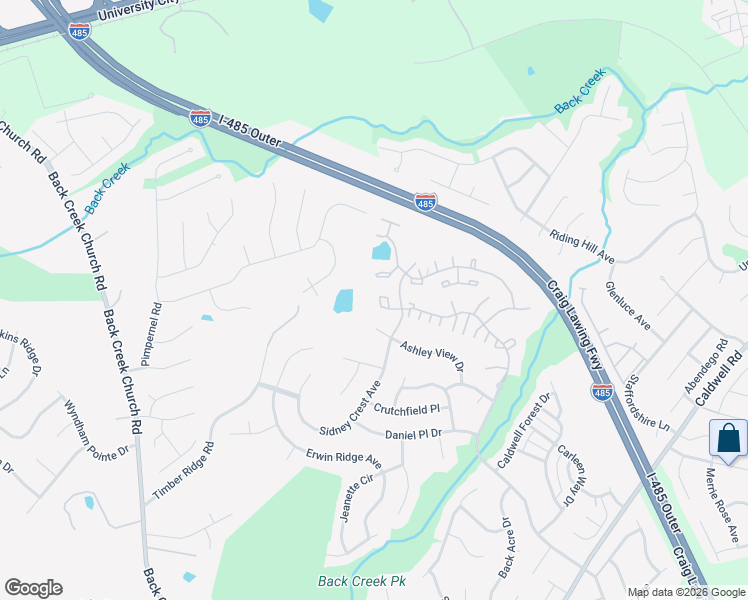 map of restaurants, bars, coffee shops, grocery stores, and more near 2944 Caldwell Ridge Parkway in Charlotte
