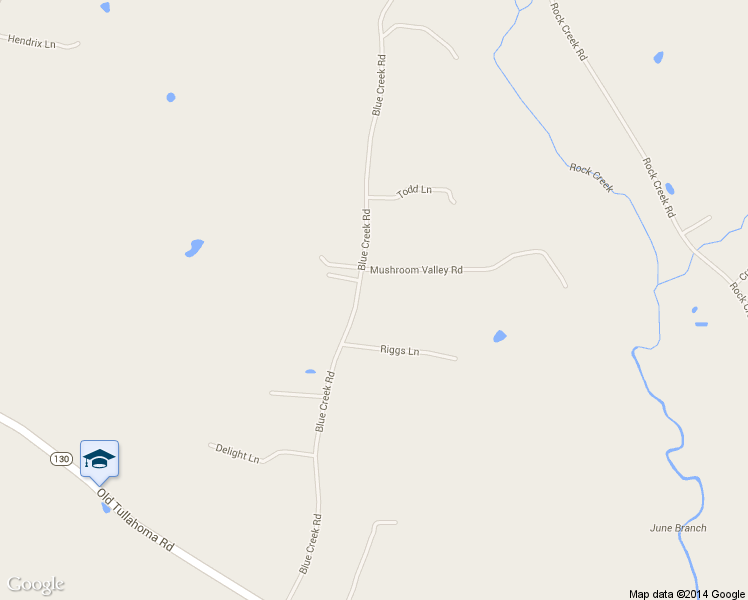 map of restaurants, bars, coffee shops, grocery stores, and more near 796 Blue Creek Road in Tullahoma