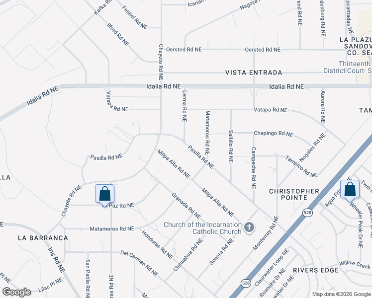 map of restaurants, bars, coffee shops, grocery stores, and more near 6508 Pasilla Road Northeast in Rio Rancho