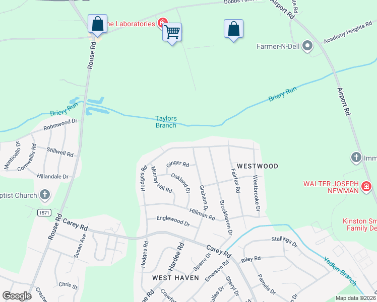 map of restaurants, bars, coffee shops, grocery stores, and more near 2911 Hodges Rd in Kinston